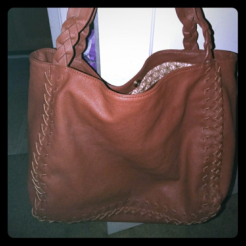 Large leather handbag